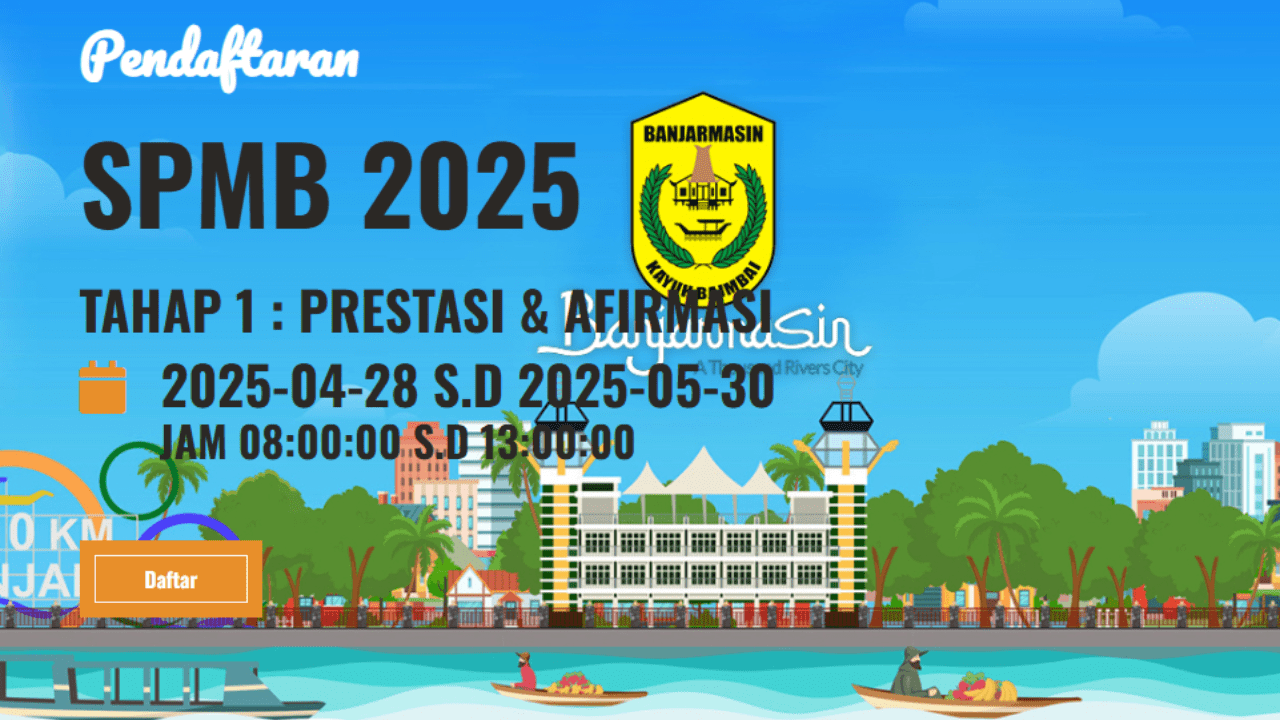Pendaftaran SPMB Banjarmasin 2025 Jenjang SD Resmi Dibuka, Cek Jalur dan Jadwal Daftar
