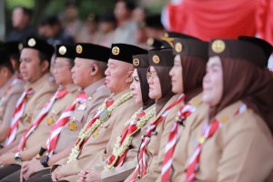 Ketua Kwarda Pramuka Kalsel Lantik Mabida, Kwarcab dan LPK Gerakan Pramuka Tabalong Periode 2025-2030