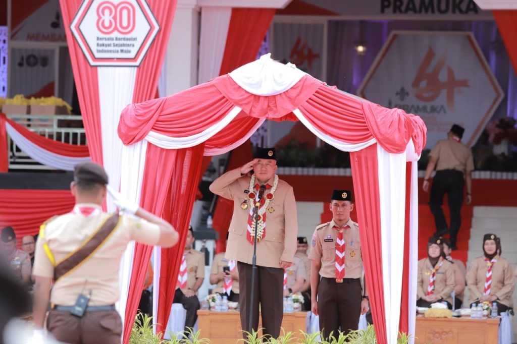 Kolaborasi untuk Membangun Ketahanan Bangsa, Ketua Mabida Pramuka Kalsel Pimpin Apel Besar Hari Pramuka ke-64