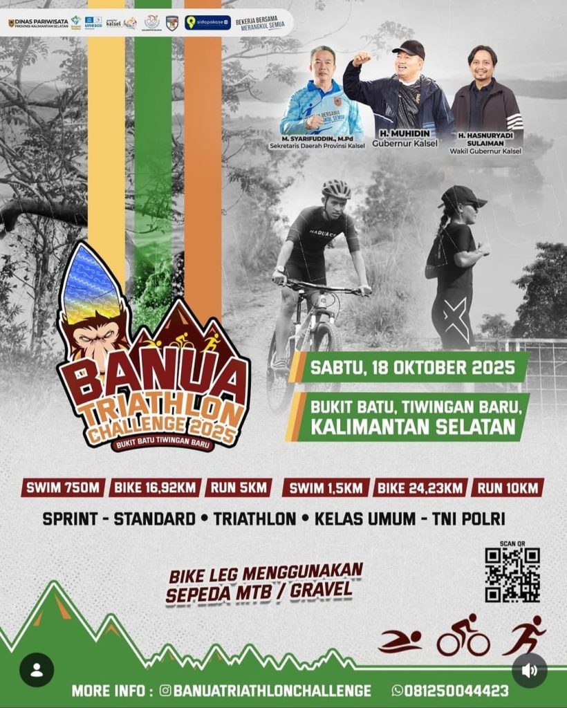 Dispar Kalsel Matangkan Persiapan Lomba Triathlon 2025 di Geopark Meratus