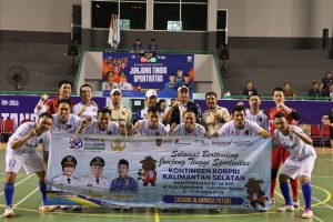 Laga Perdana, Tim Futsal Kalsel Menang Telak 12-0 Lawan Kementerian UKM di PORNAS KORPRI XVII