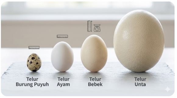 Perbandingan Telur Puyuh, Ayam, Bebek dan Unta, Mana yang Paling Bergizi?