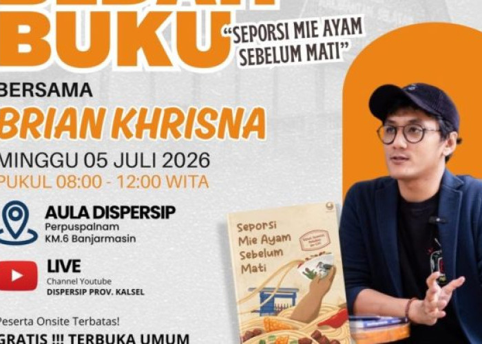 Perkuat Budaya Literasi, Dispersip Kalsel Gelar Bedah Buku Bersama Brian Khrisna