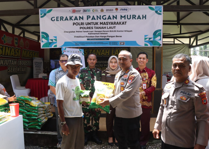 Warga Antusias! Polres Tanah Laut Gelar Gerakan Pangan Murah, Beras 5 Kg Cuma Rp55 Ribu